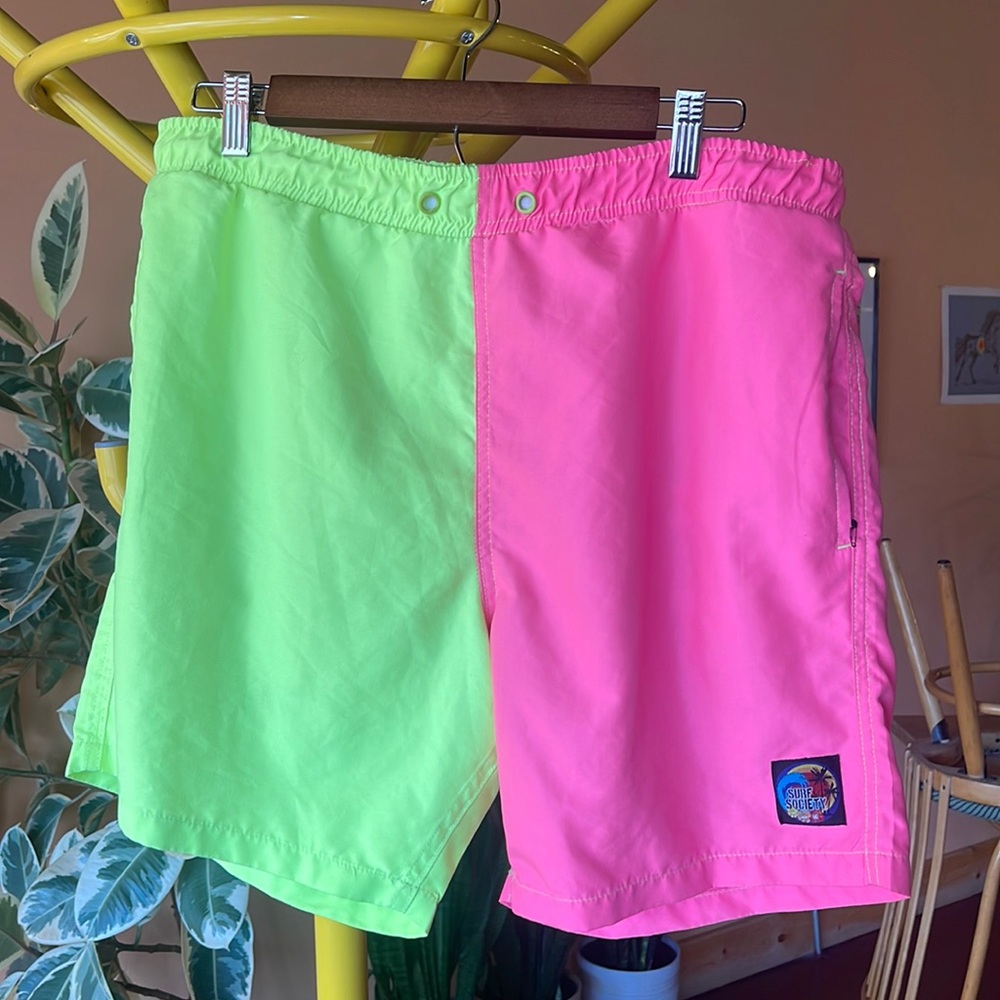 Vintage Two Tone Surf Board Short